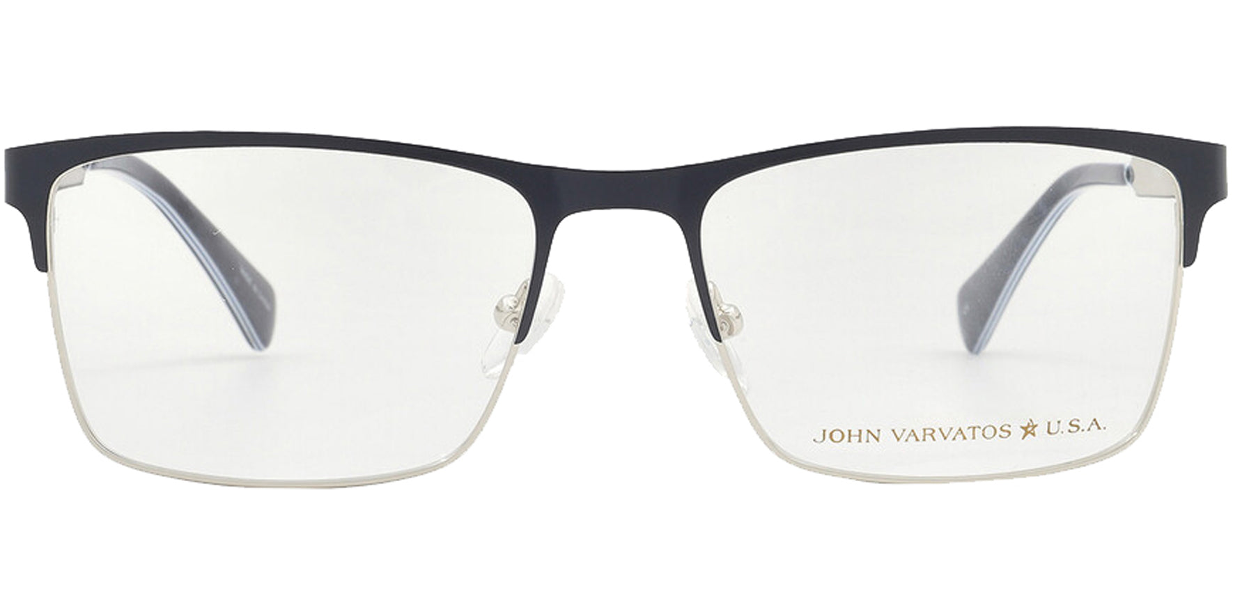 John Varvatos Navy Browline Square Eyeglass Frames