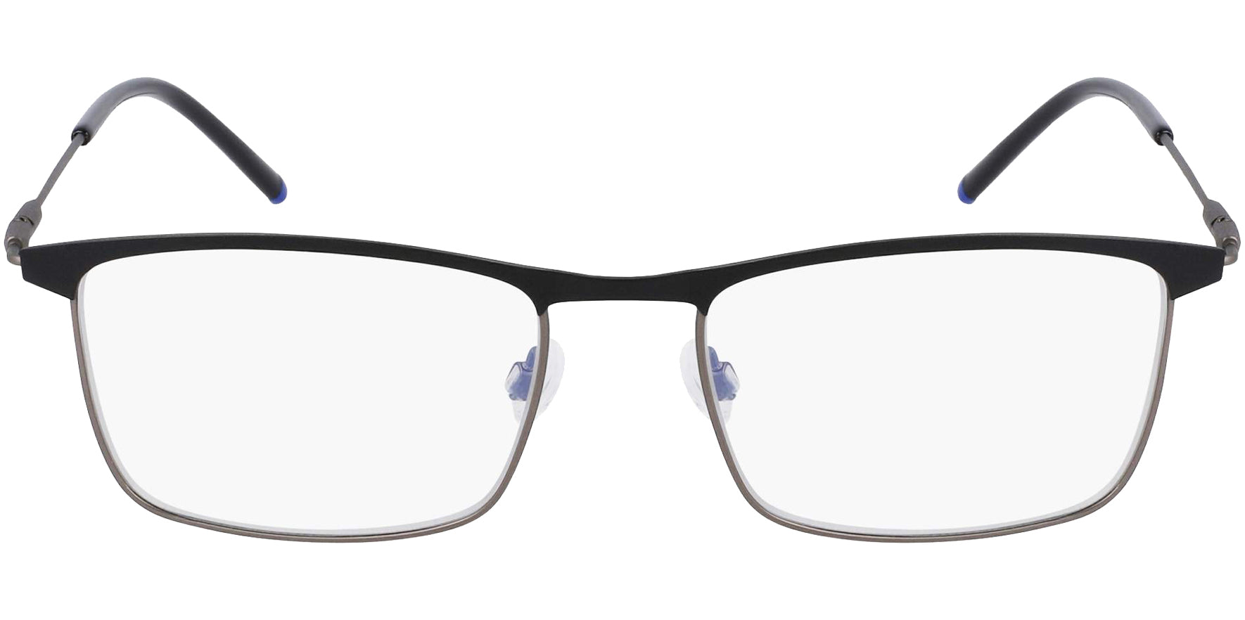 Zeiss Matte Black Titanium Browline Rectangle Eyeglass Frames w/ Slim Temples