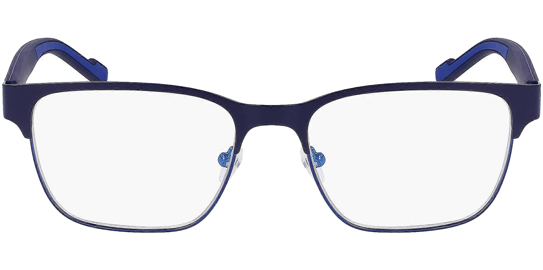Zeiss Blue Square Browline Eyeglass Frames w/ 5-Barrel Hinges