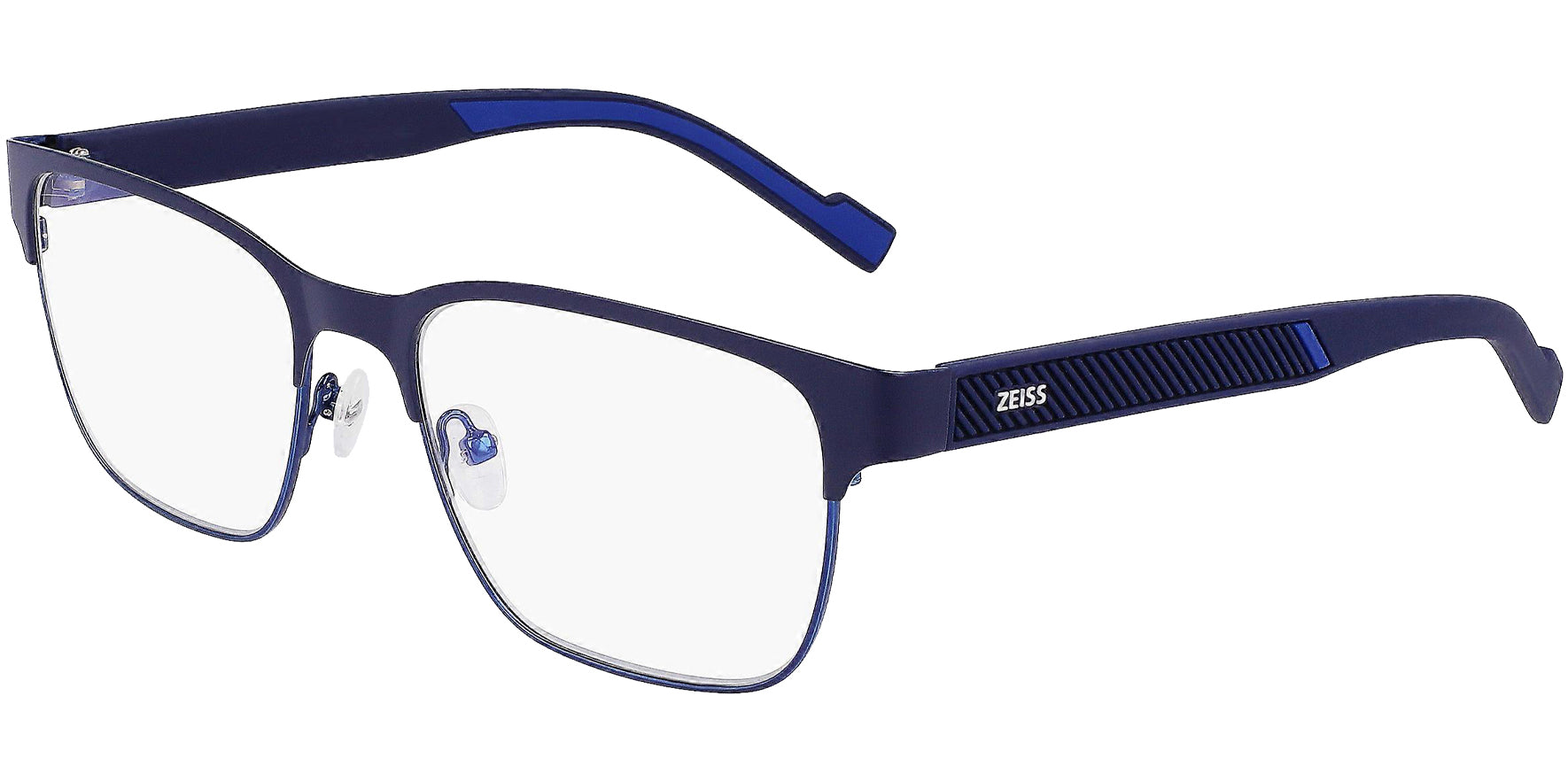 Zeiss Blue Square Browline Eyeglass Frames w/ 5-Barrel Hinges