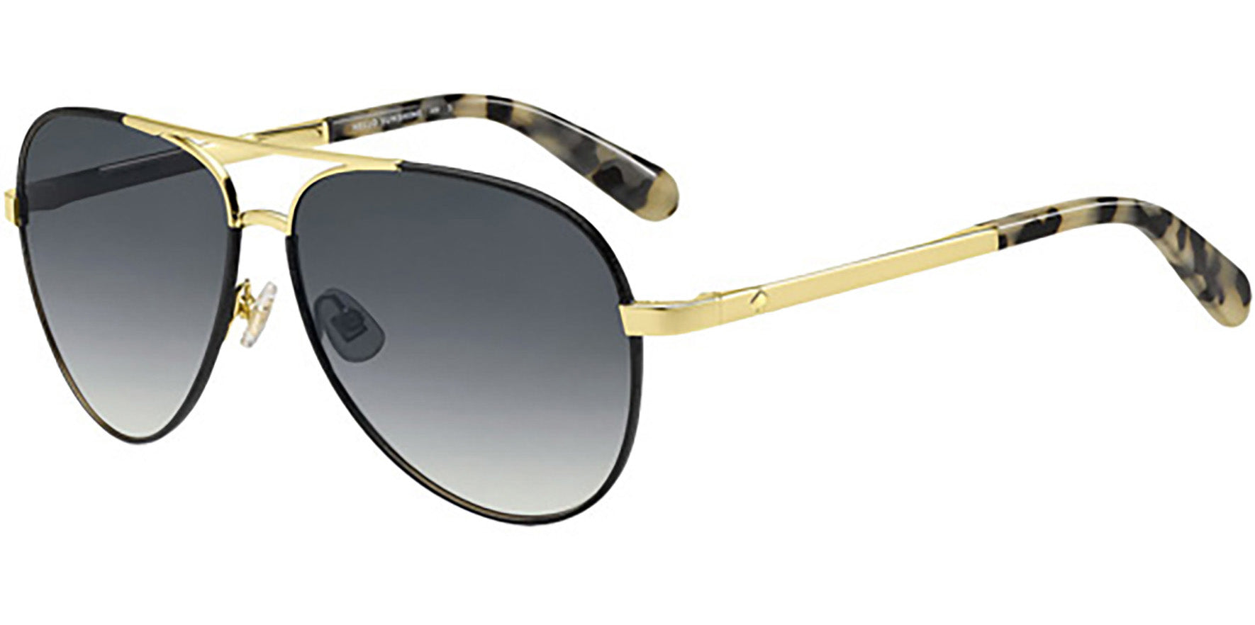 Kate Spade Amarissa Black/Gold-Tone Aviator w/ Gradient Lens - Eyedictive