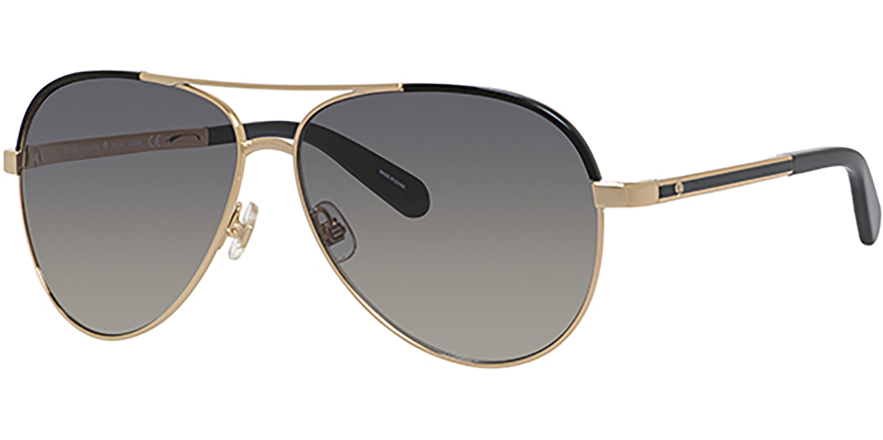 Kate Spade Amarissa Gold/Black Classic Aviator - Eyedictive