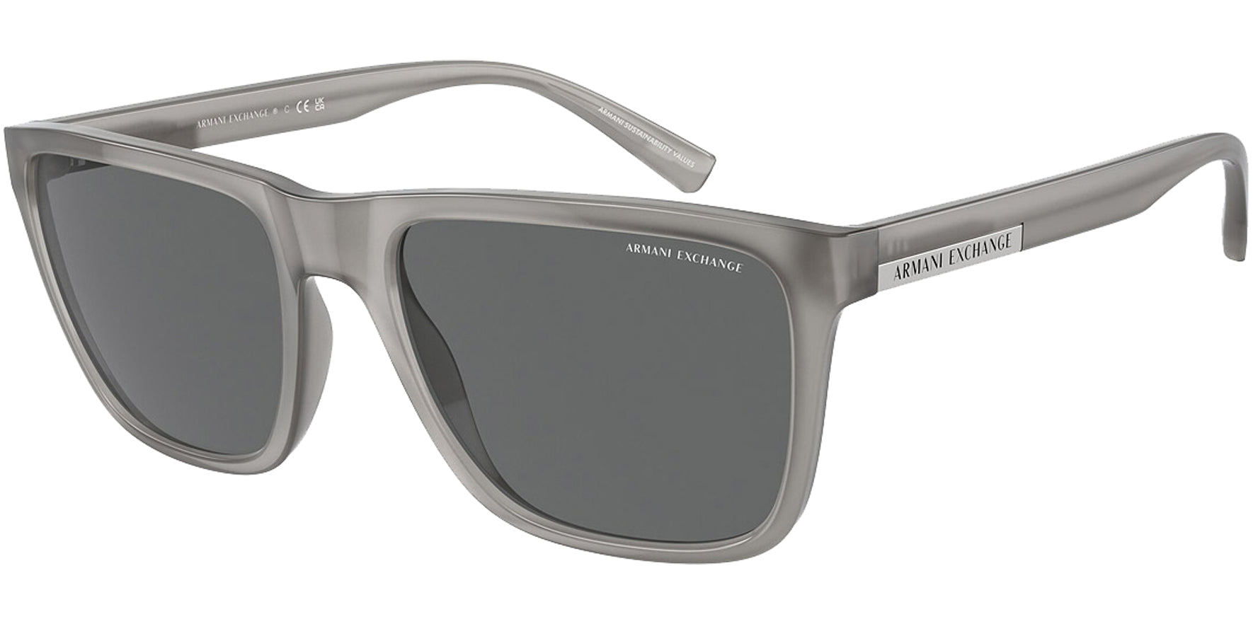 Armani Exchange Shiny Opaline Grey Square