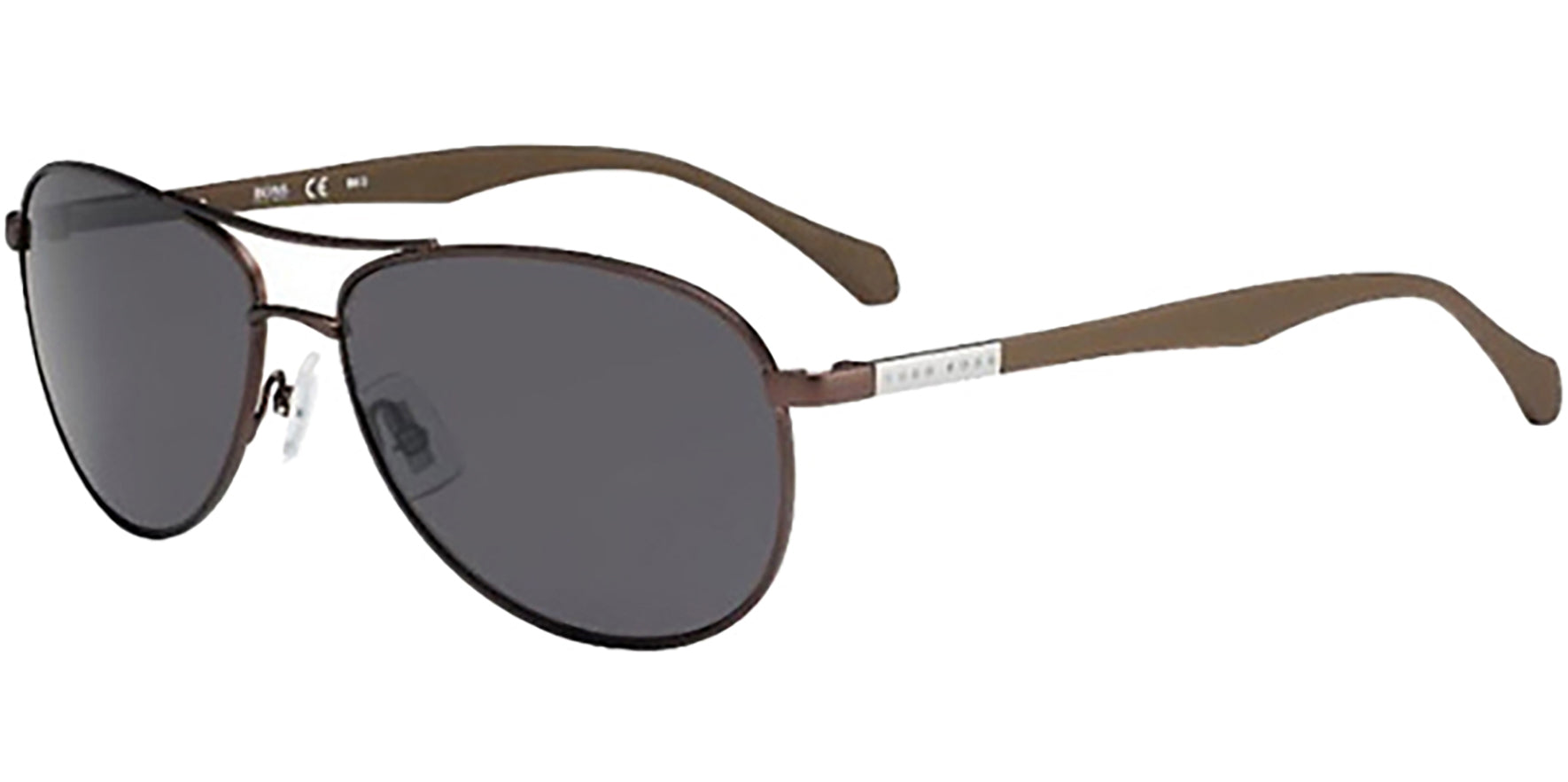 Hugo Boss Stainless Steel Matte Brown Aviator - Eyedictive