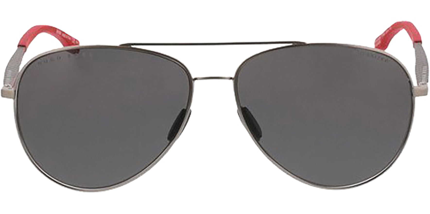 Hugo Boss Polarized Silver-Tone/Red Aviator - Eyedictive