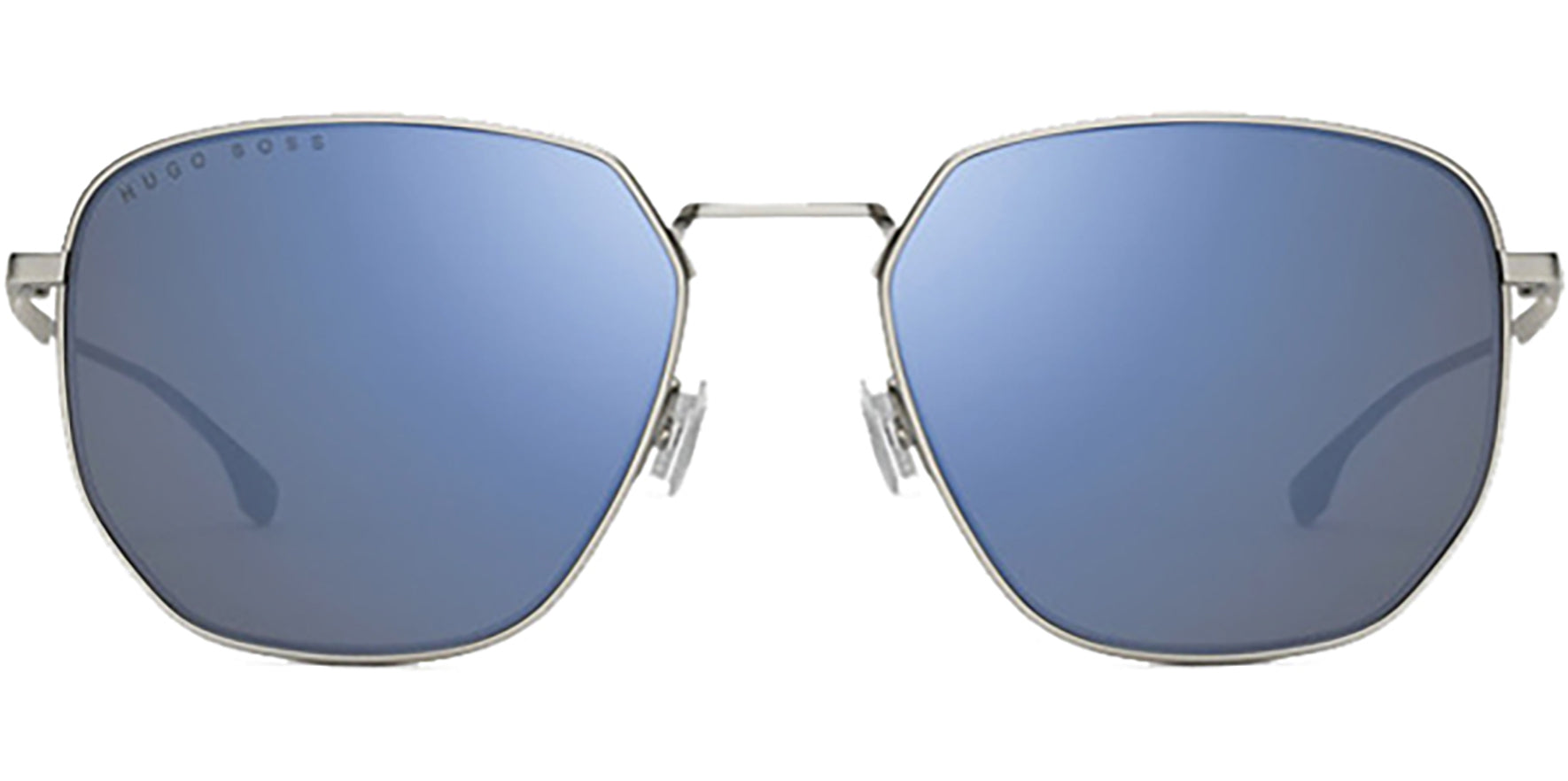 Hugo Boss Matte Grey Titanium Geometric Aviator - Eyedictive