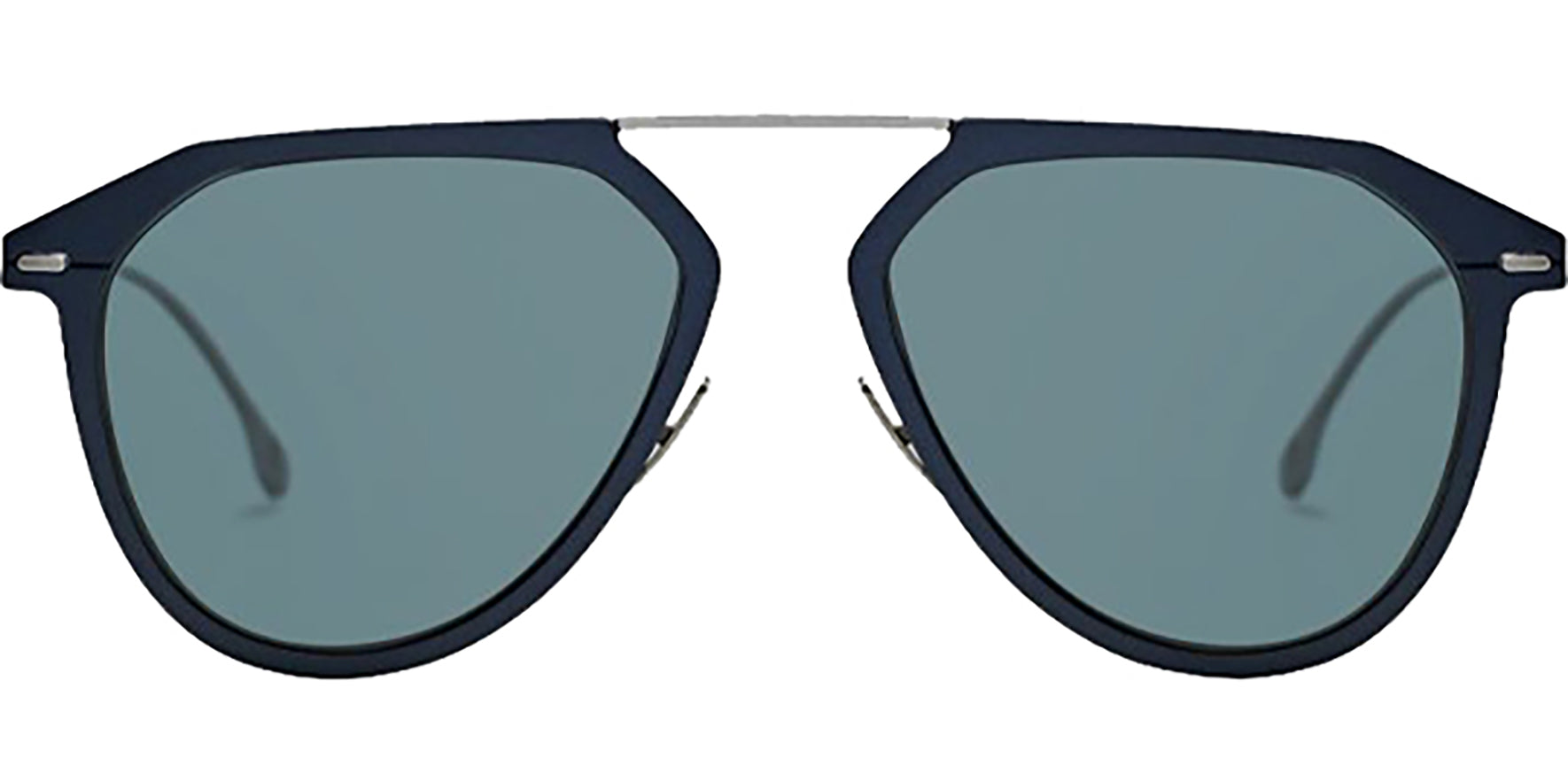 Hugo Boss HD Polarized Matte Blue Titanium & Aluminum Aviator - Eyedictive