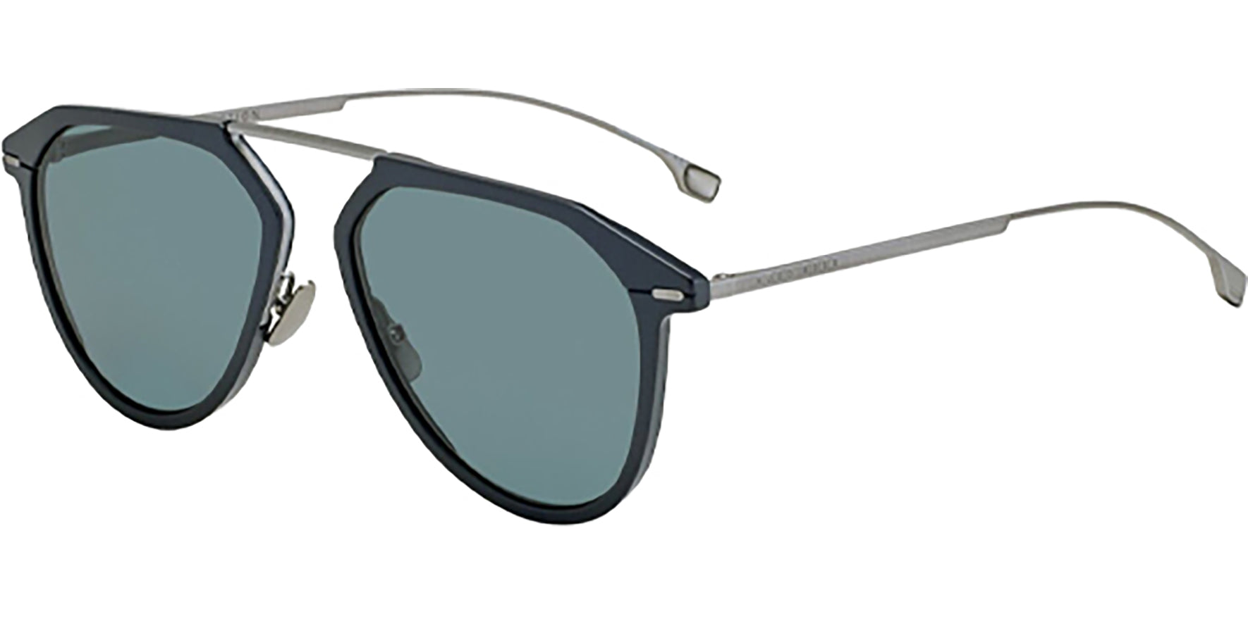 Hugo Boss HD Polarized Matte Blue Titanium & Aluminum Aviator - Eyedictive