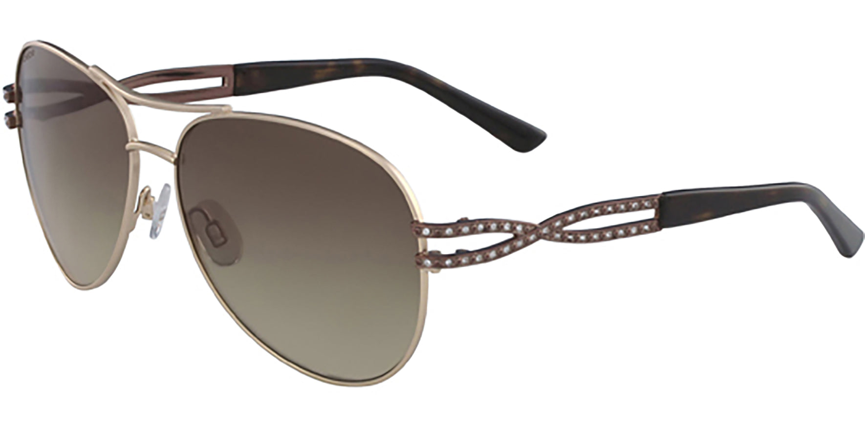 Bebe Double Bridge Aviator w/ Swarovski Crystals