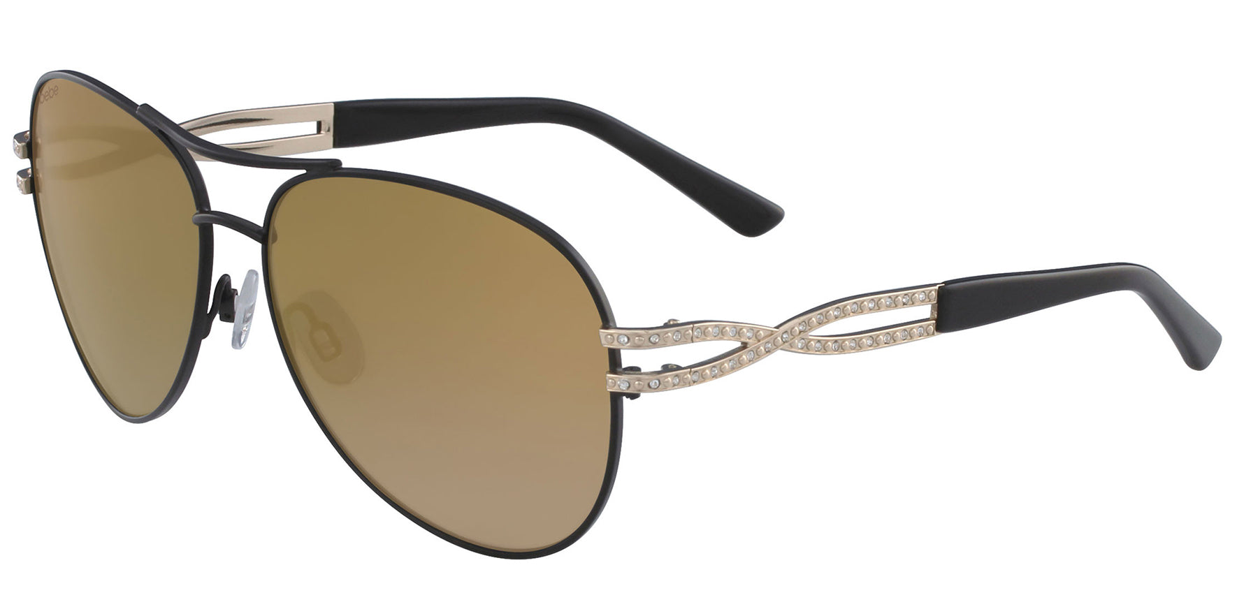 Bebe Double Bridge Aviator w/ Swarovski Crystals