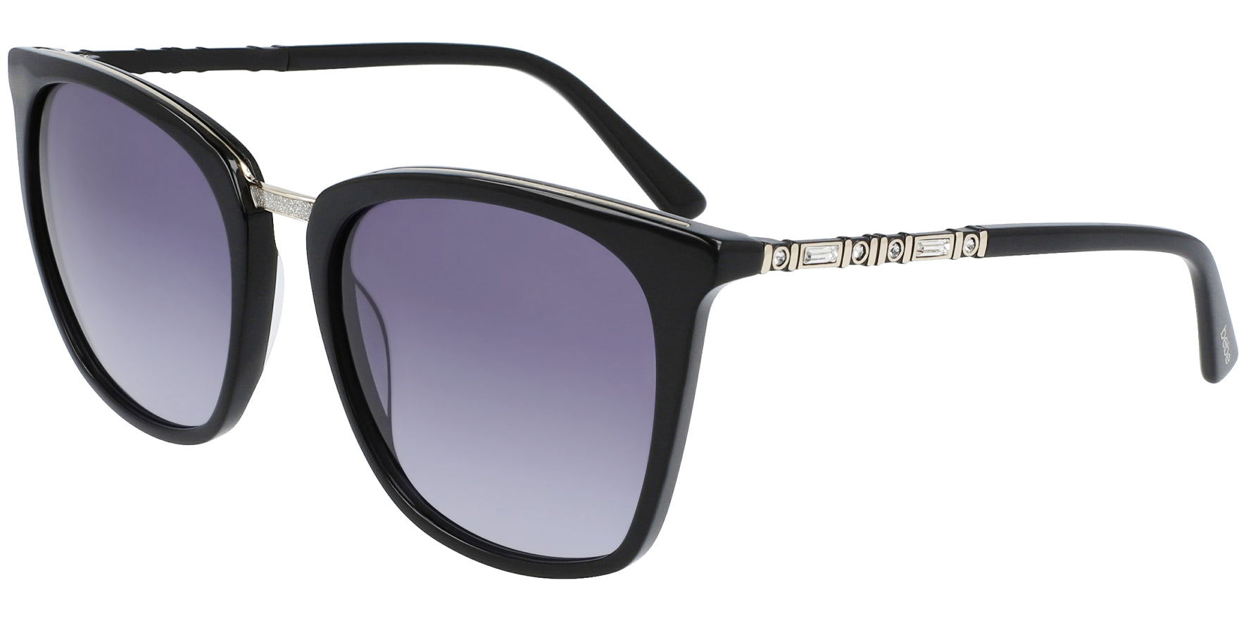 Bebe Jet Tall Square Cat-Eye w/ Gradient Lens & Swarovski Crystals