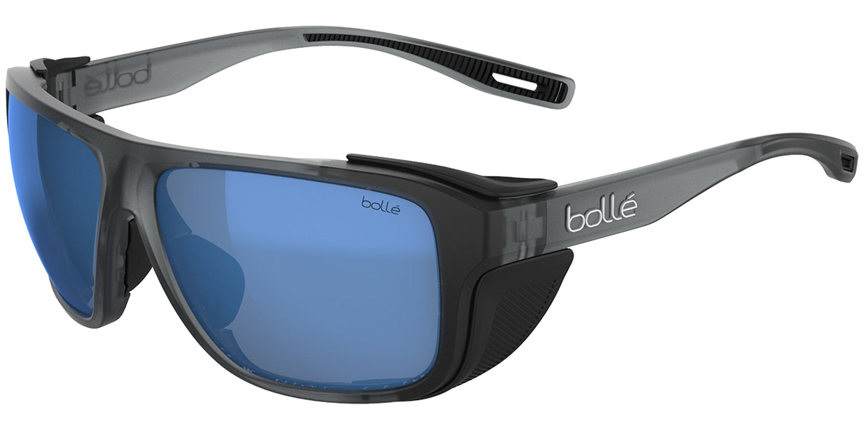 Bolle Pathfinder Polarized Grey Frost Sunglasses w/ Side Shields - BS138006