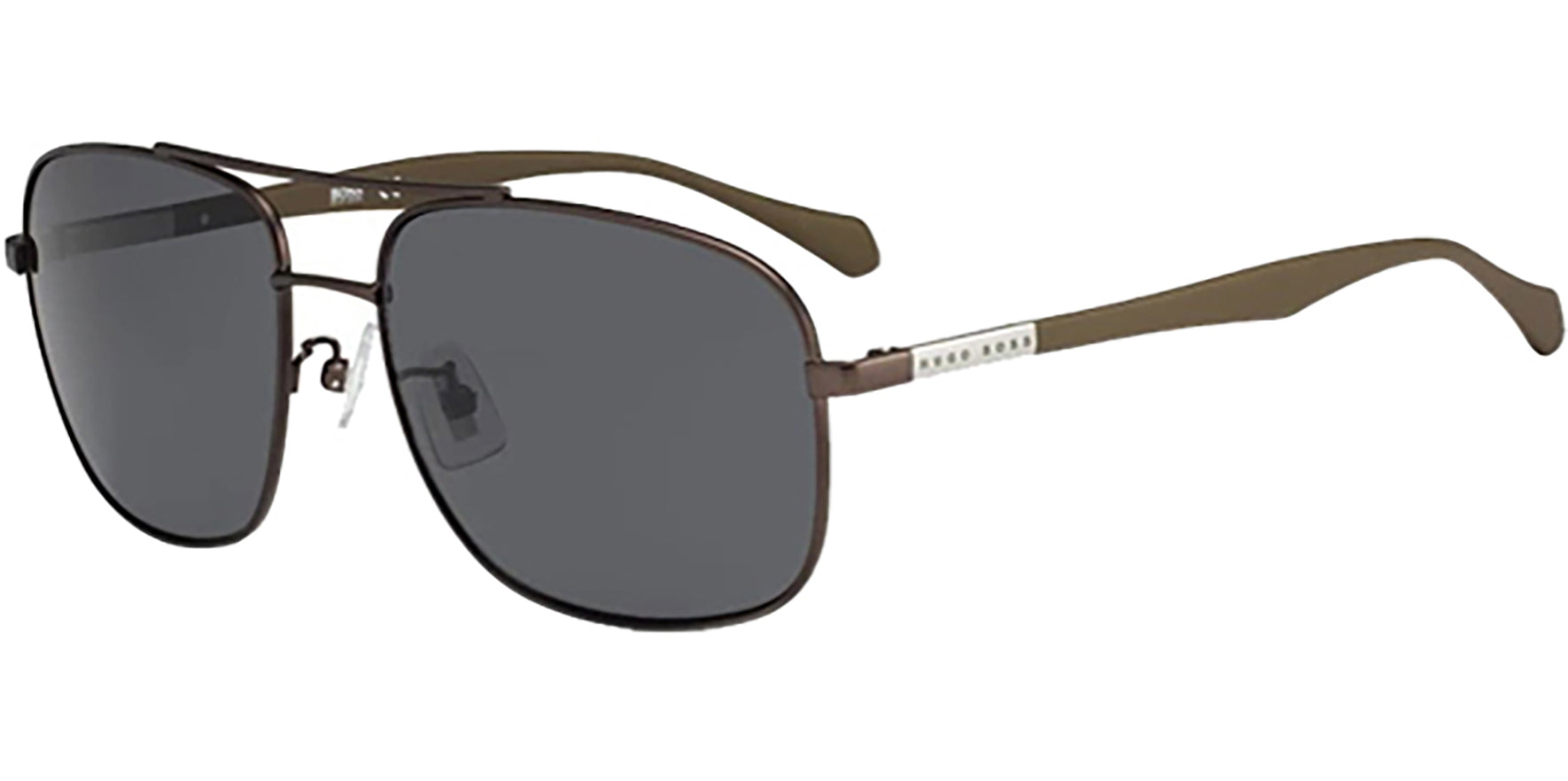 Hugo Boss Matte Brown Squared Aviator - Eyedictive