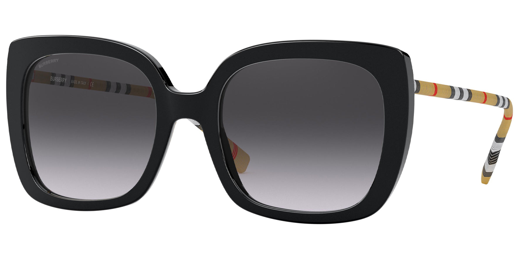 Burberry Caroll Black Butterfly w/ Slim Tartan Temples