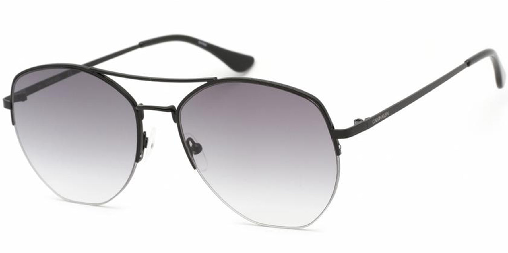 Calvin Klein Semi-Rimless Geometric Aviator w/ Gradient Lens