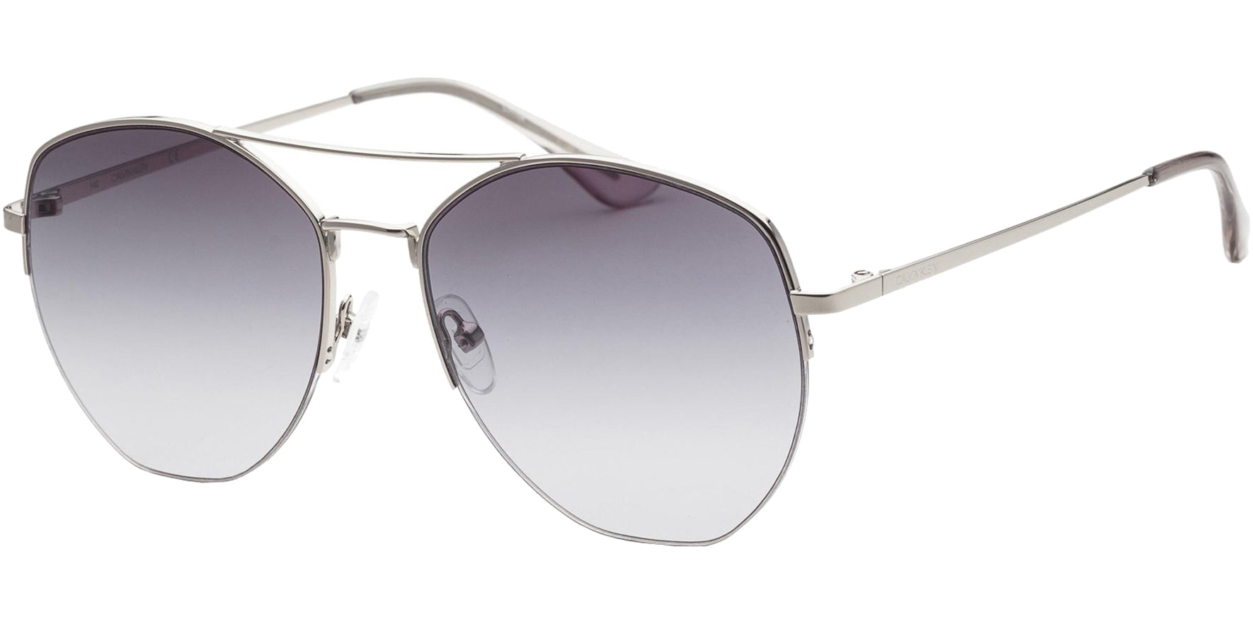 Calvin Klein Semi-Rimless Geometric Aviator w/ Gradient Lens