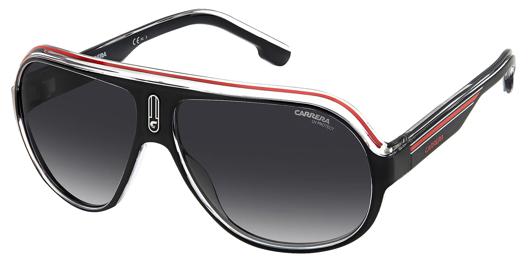 Carrera Black/Crystal/Red Pilot w/ Gradient Lens