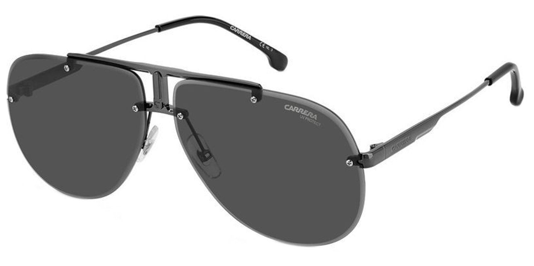 Carrera Ruthenium Black Rimless Aviator