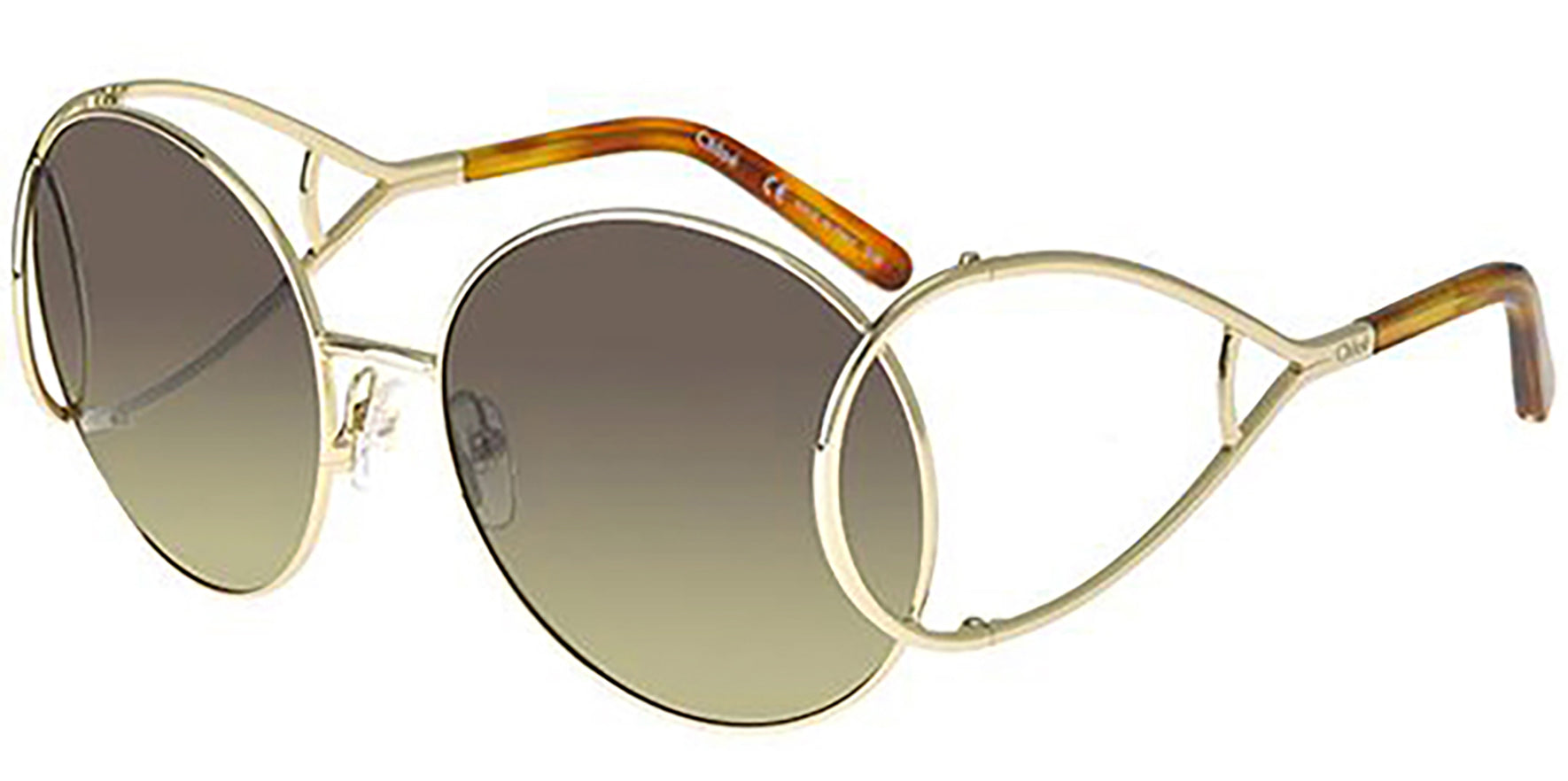 Chloe Jackson Gold-Tone/Blonde Havana Designer Round - Eyedictive