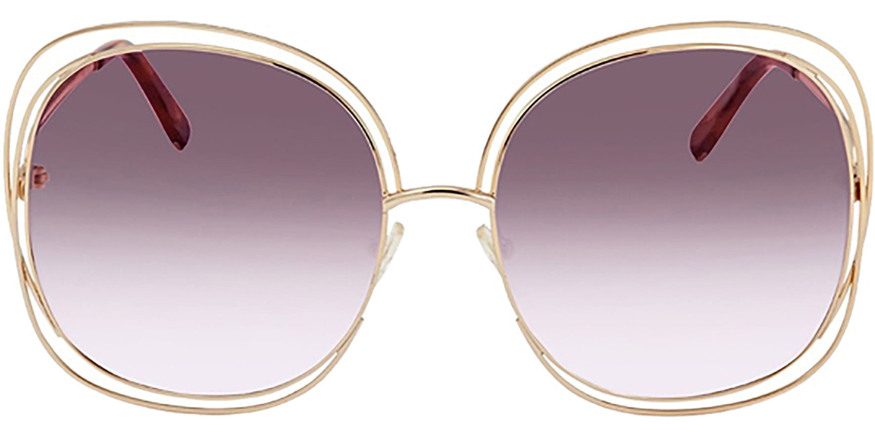 Chloe Carlina Gold-Tone Oversize Round w/Lilac Lens - Eyedictive