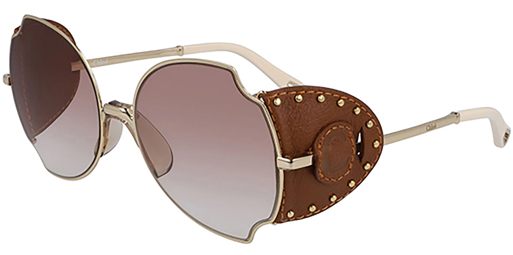 Chloe Oversize w/ Leather Side Shields & Gradient Lens - Eyedictive