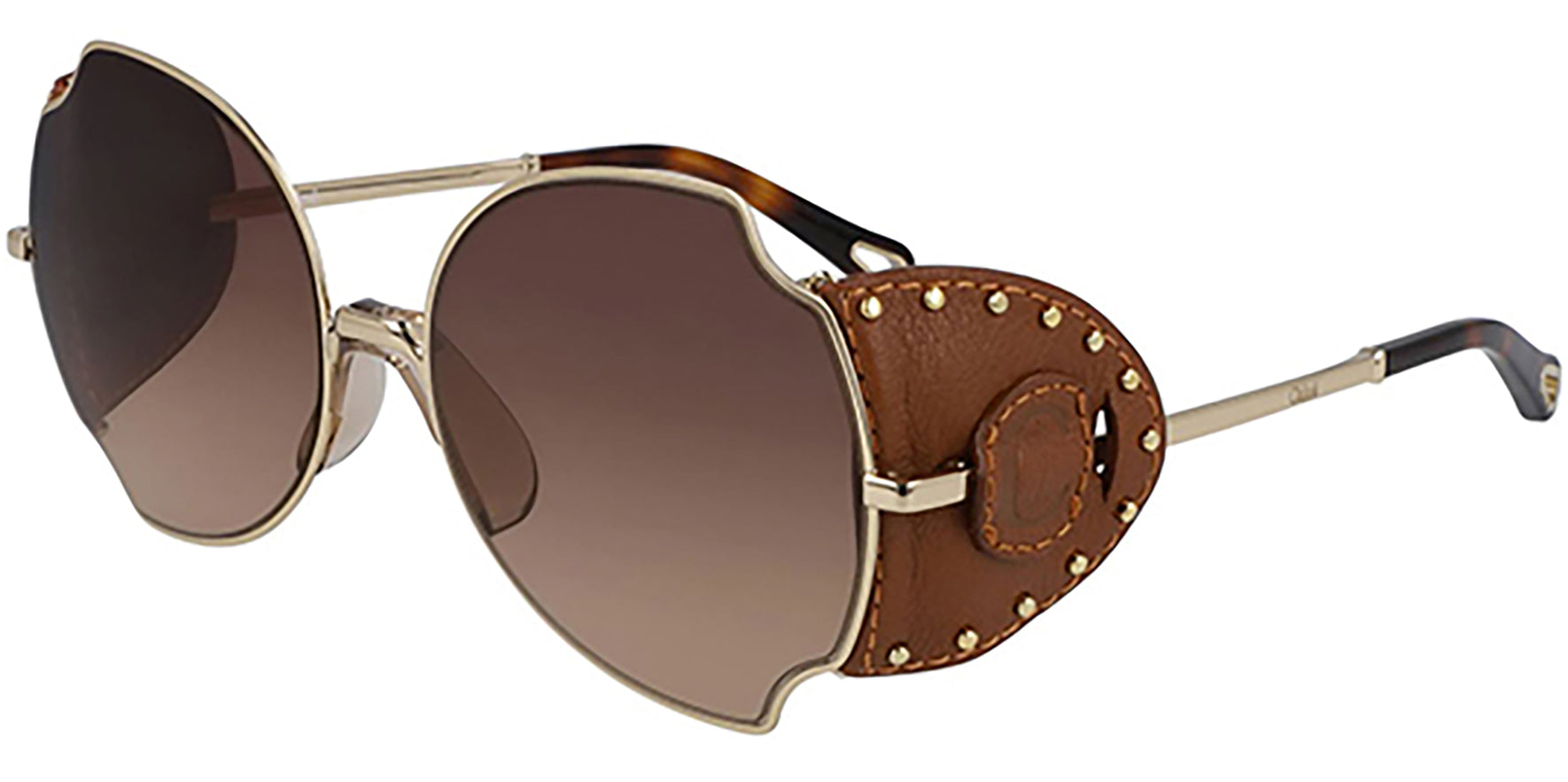 Chloe Oversize w/ Leather Side Shields & Gradient Lens - Eyedictive