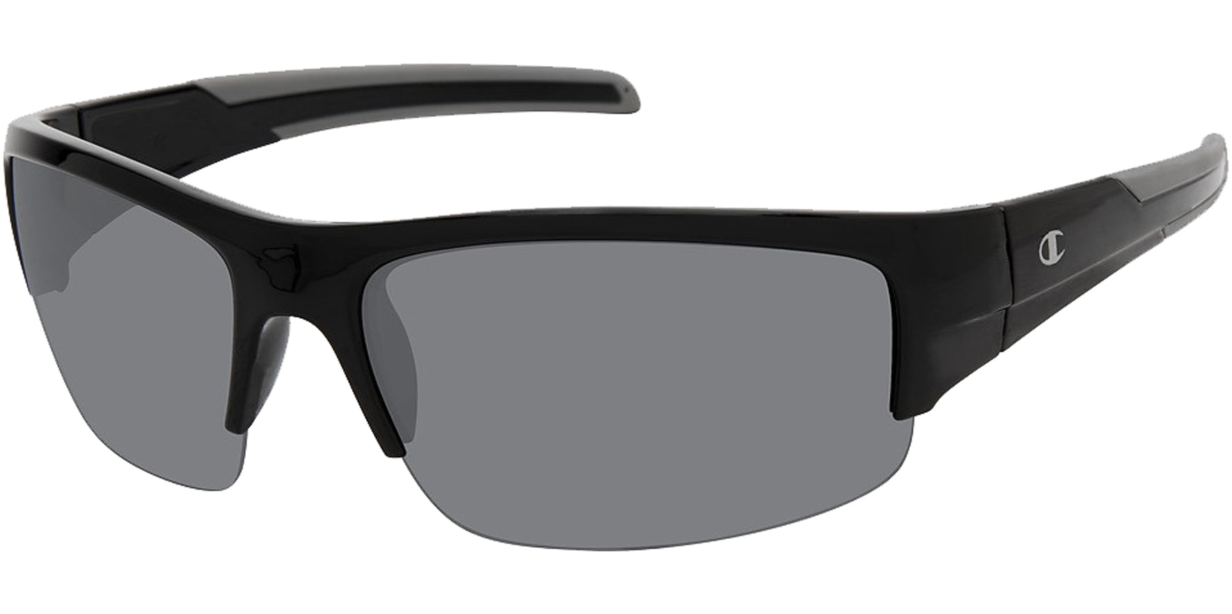 Champion Polarized Black Semi-Rimless Sports Wrap - Eyedictive