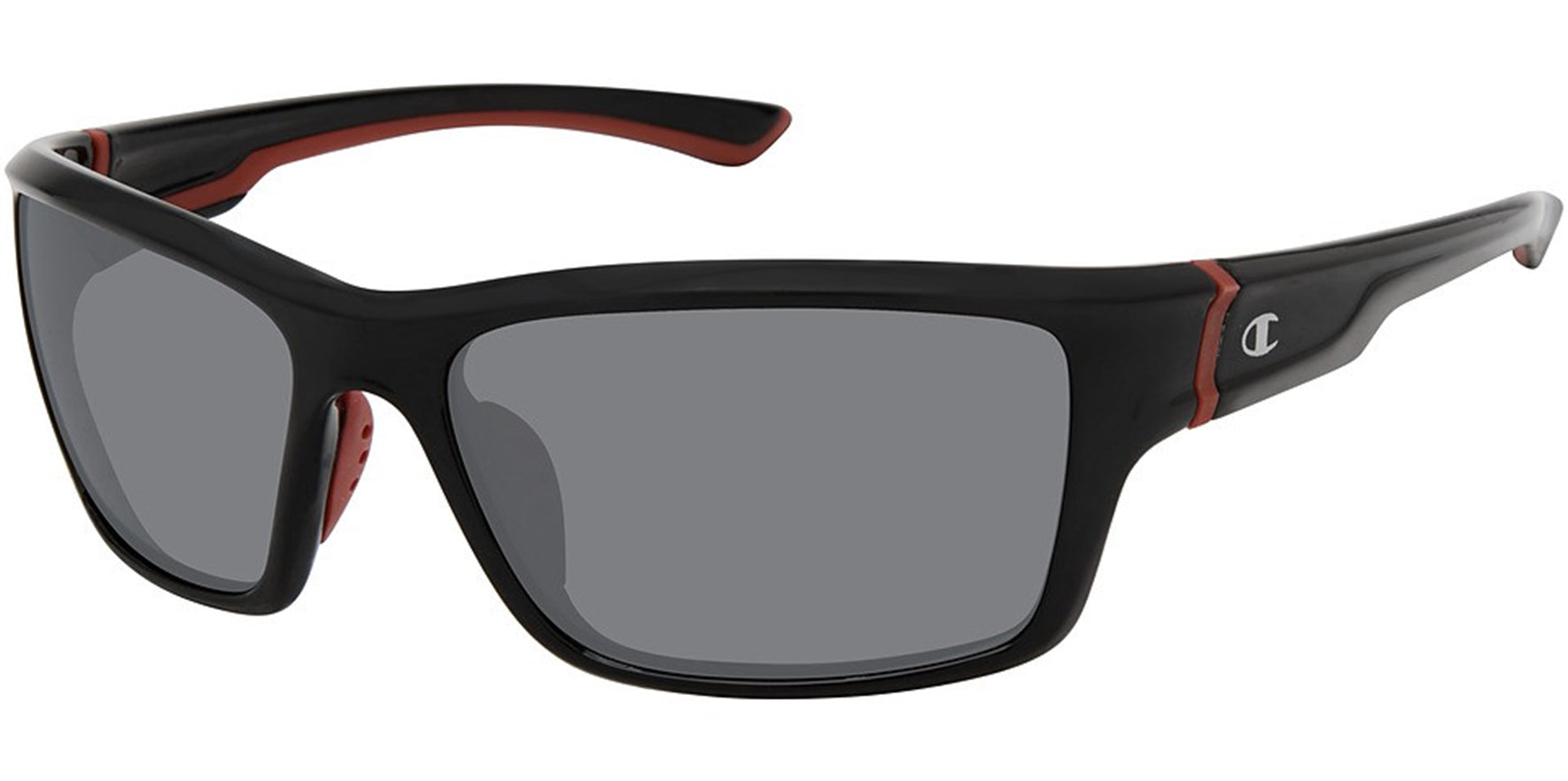 Champion Polarized Black/Scarlet Sport Wrap - Eyedictive