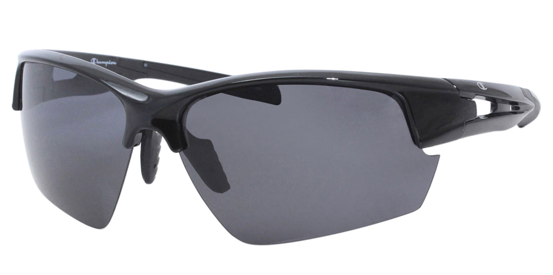 Champion Polarized Matte Black Semi-Rimless Sport Wrap - Eyedictive