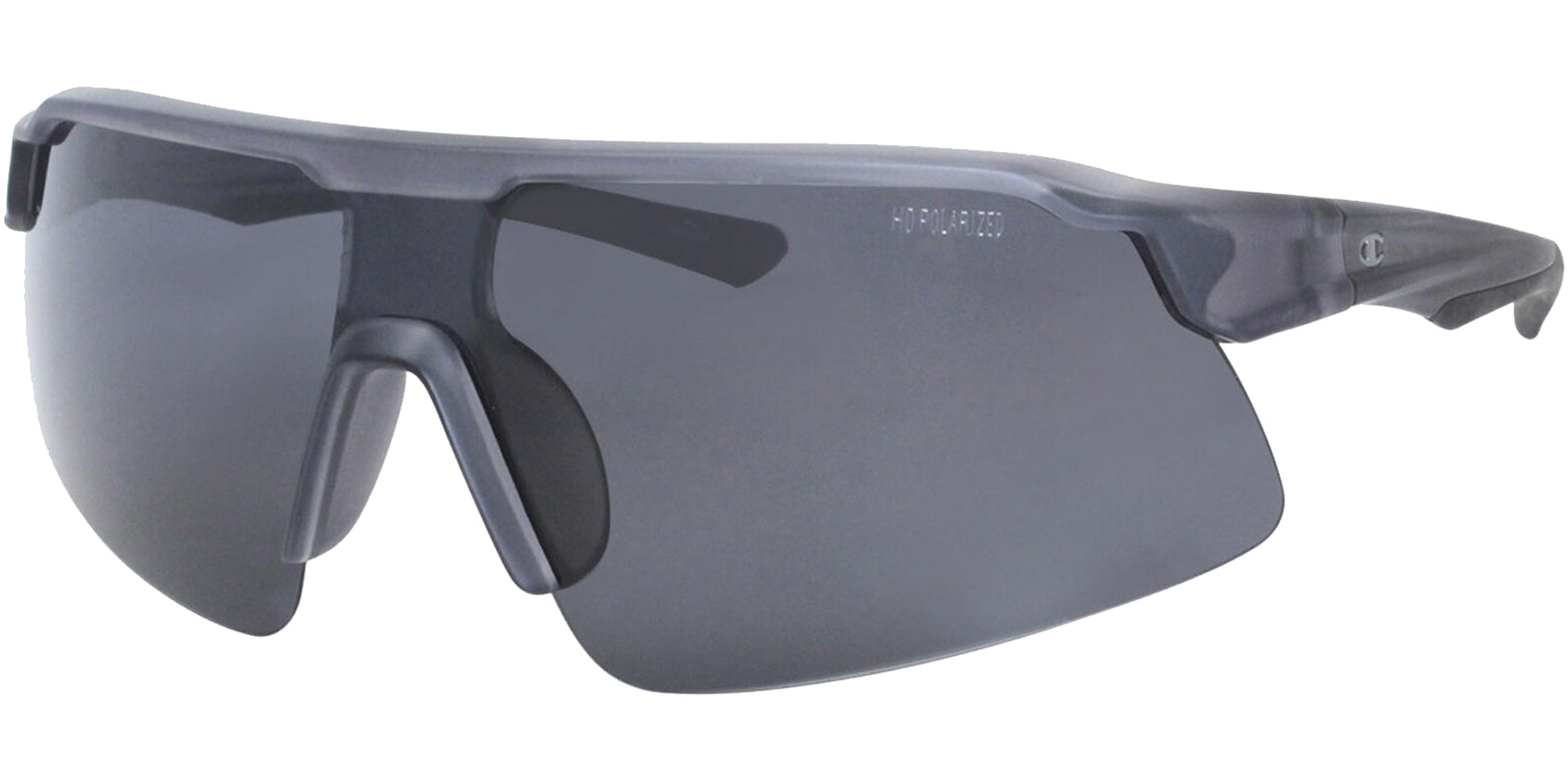 Champion Polarized Transparent Grey Semi-Rimless Wrap - Eyedictive