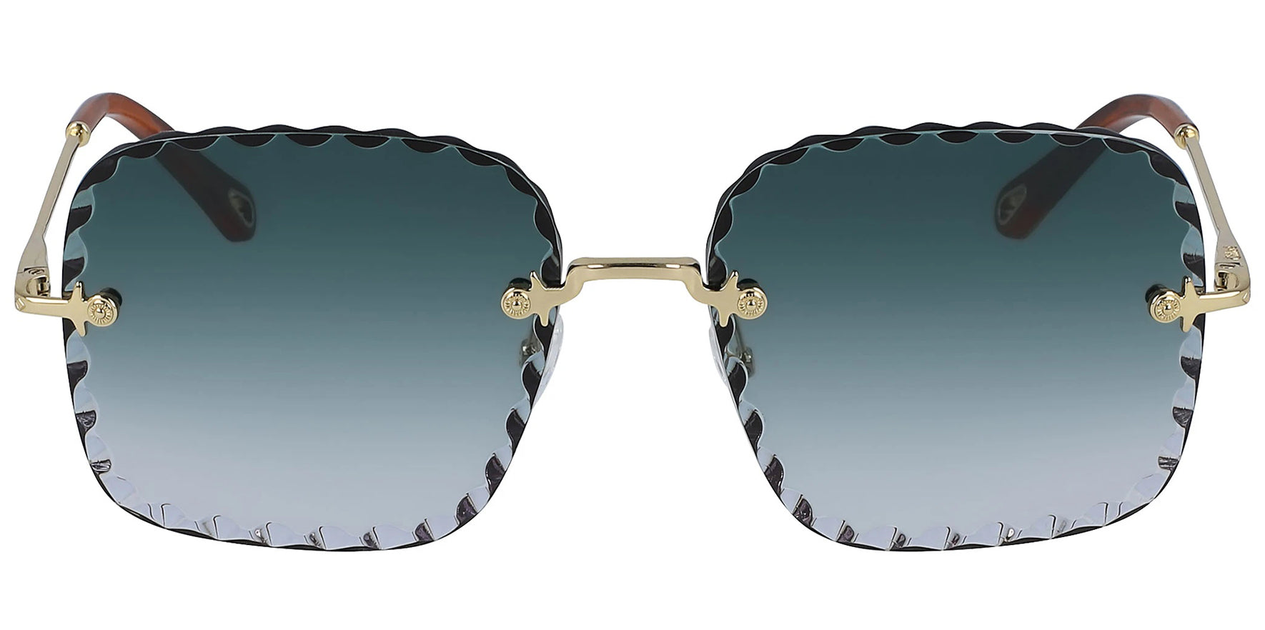 Chloe Gold-Tone Oversize Rimless Square w/ Gradient Lens - Eyedictive