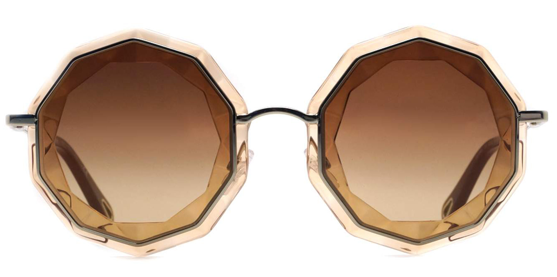 Chloe Gold-Tone/Peach Geometric Round - Eyedictive