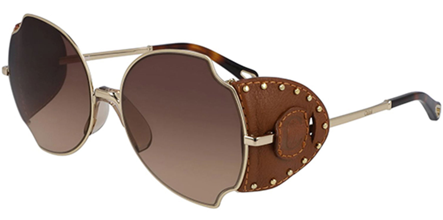 Chloe Oversize w/ Leather Side Shields & Gradient Lens - Eyedictive