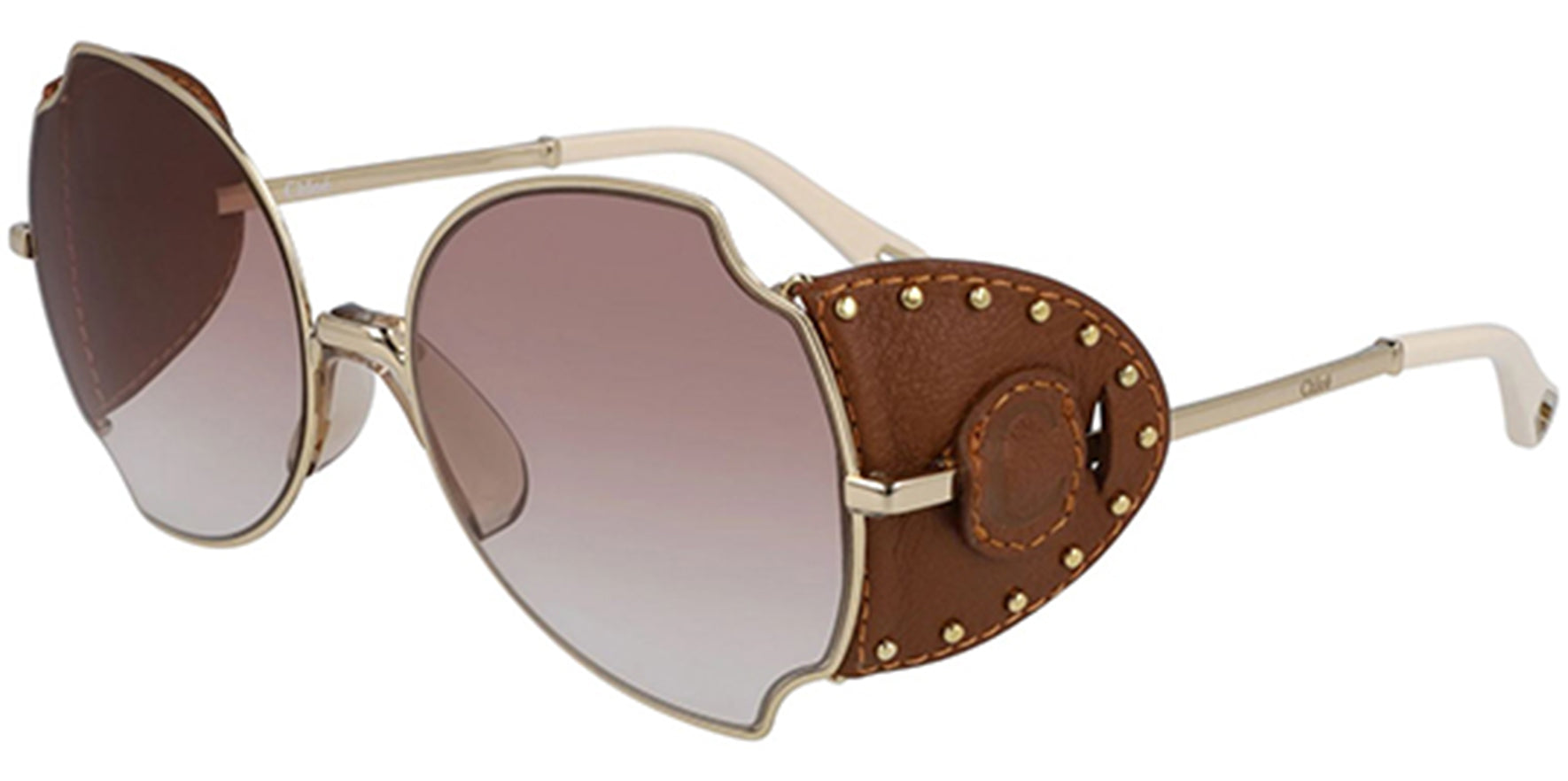 Chloe Oversize w/ Leather Side Shields & Gradient Lens - Eyedictive