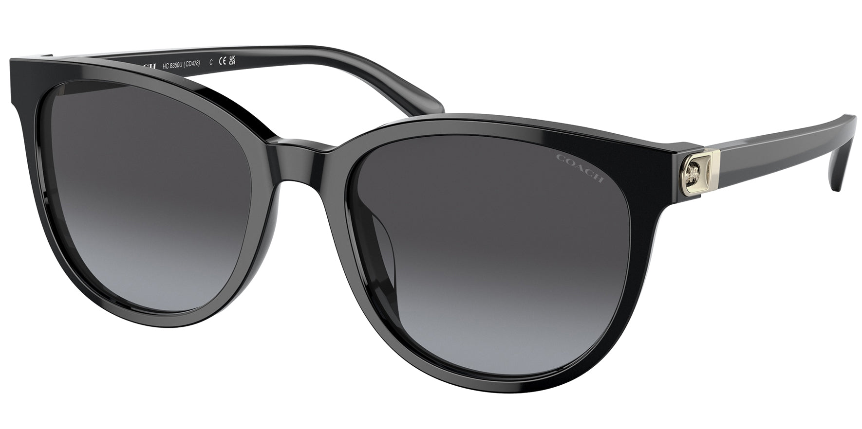 Coach Black Round Cat Eye w/ Gradient Lens - Eyedictive