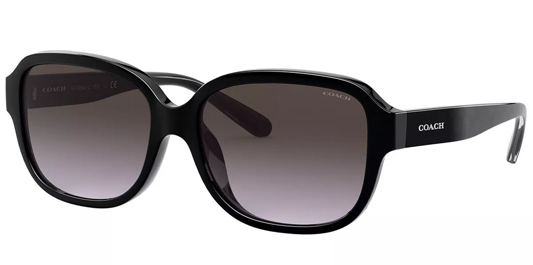 Coach Black Square Sunglasses w/ Gradient Lens - Eyedictive