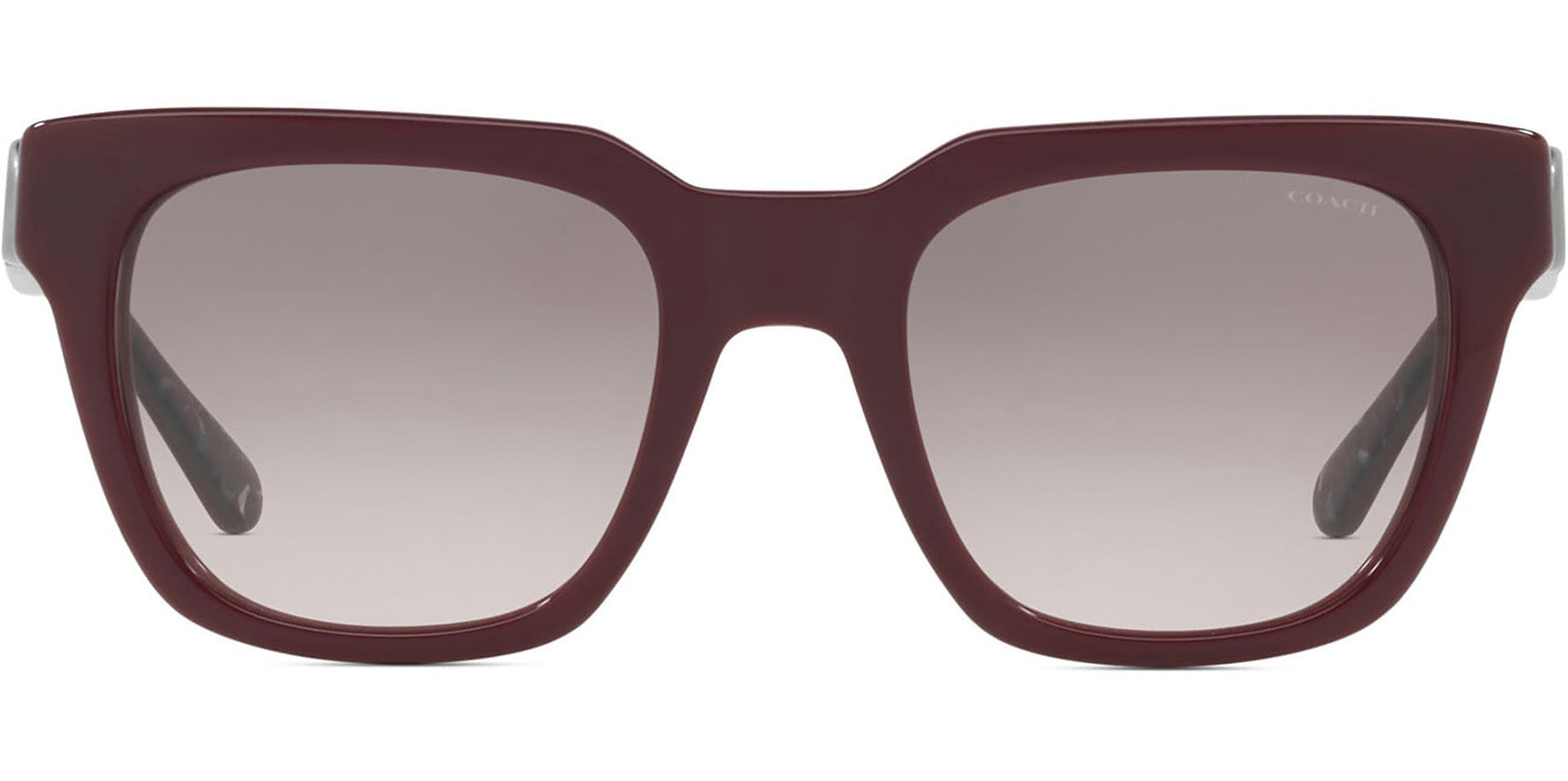 Coach Burgundy Oversize Square 'C' Hinge w/ Gradient Lens - Eyedictive