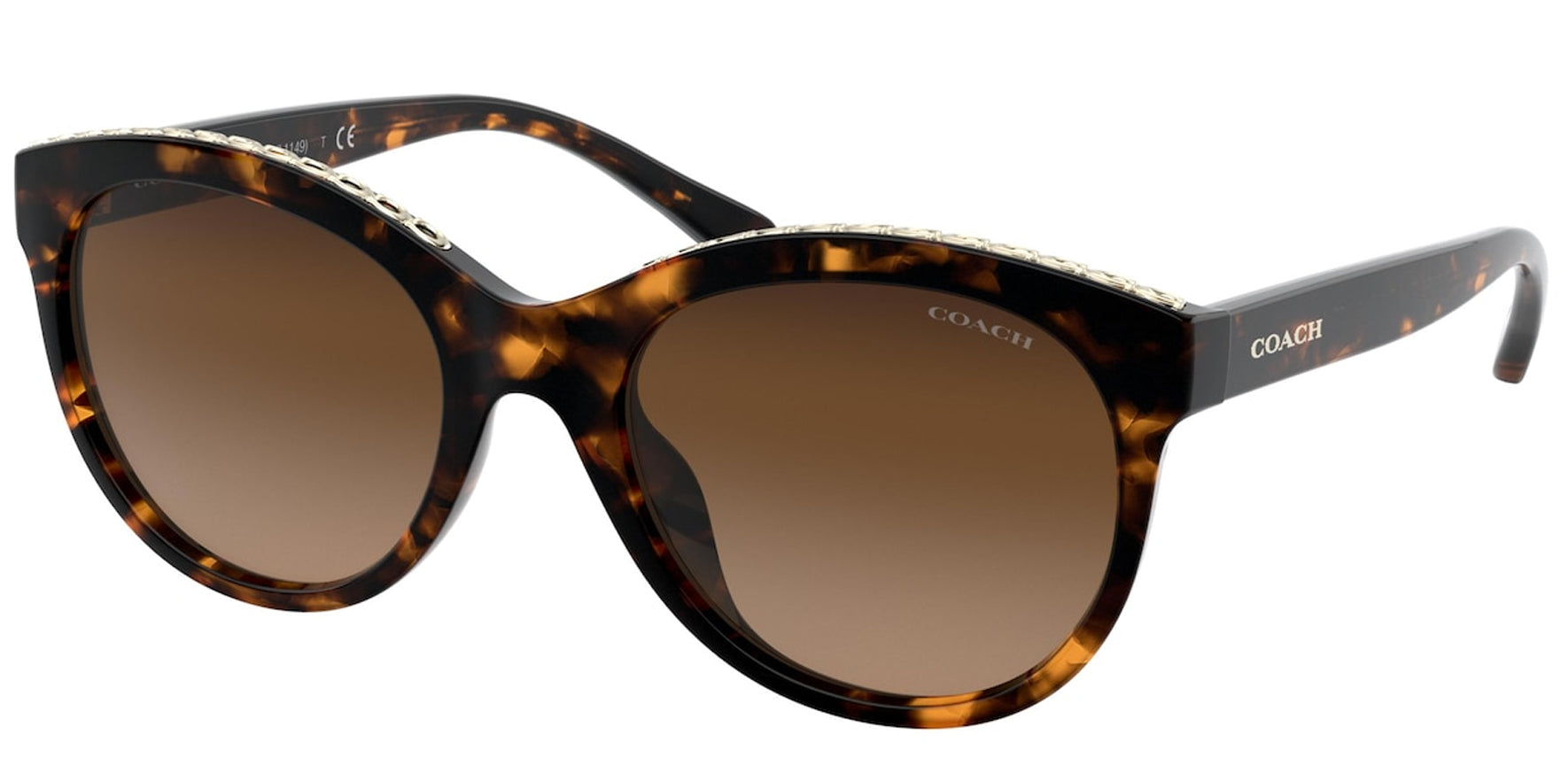 Coach Dark Tortoise Rounded Cat Eye w/ Gradient Lens - Eyedictive