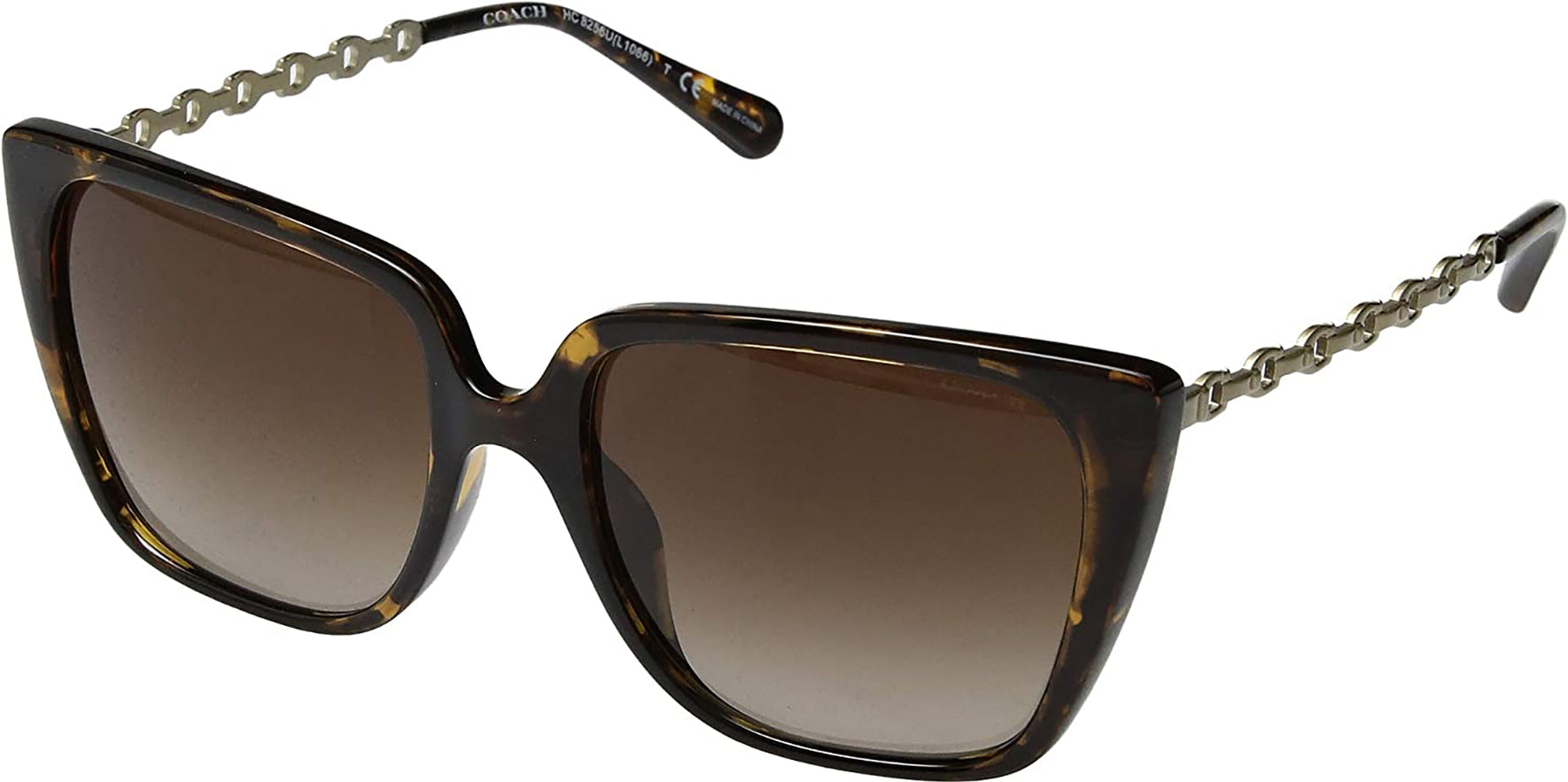 Coach Dark Tortoise Square Cat Eye w/ C-Link Temples - Eyedictive