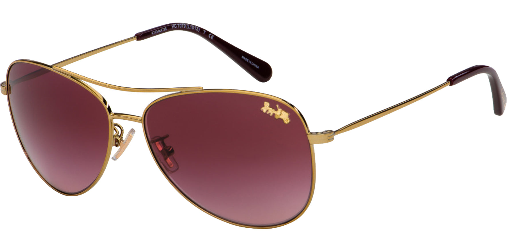 Coach Light Gold-Tone Aviator w/ Gradient Lens