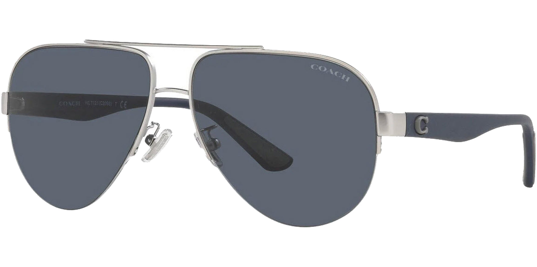 Coach Matte Silver-Tone Semi-Rimless Aviator - Eyedictive