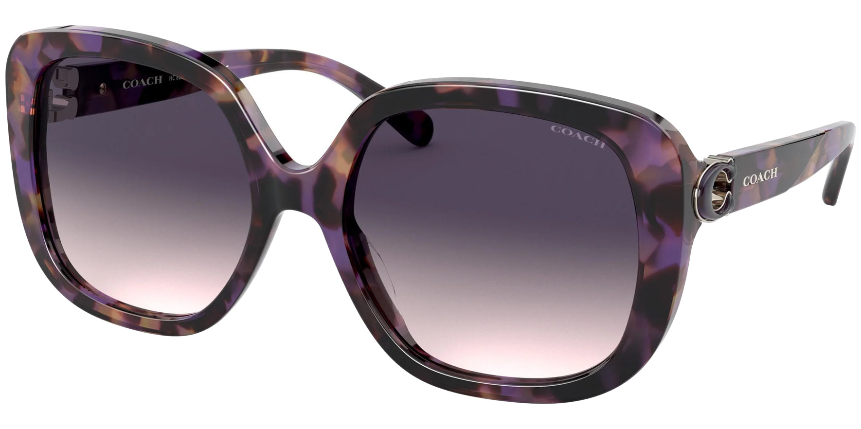 Coach Purple Tortoise Oversized Square w/ Gradient Lens - Eyedictive