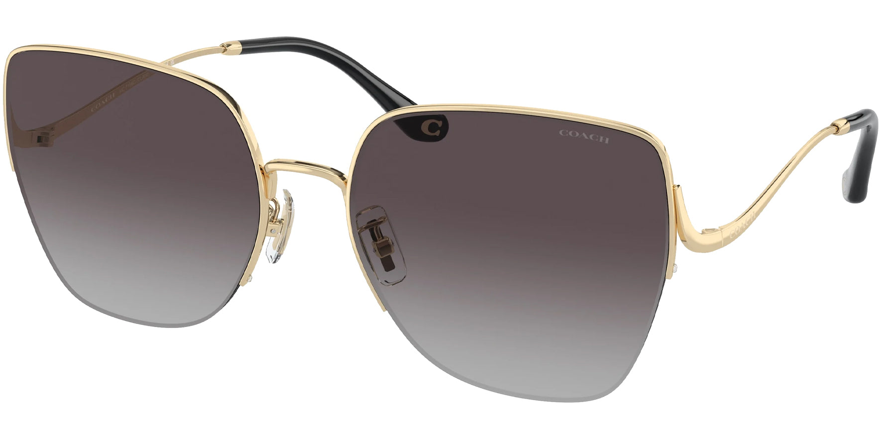 Coach Shiny Light Gold Square Semi-Rimless w/ Gradient Lens - Eyedictive