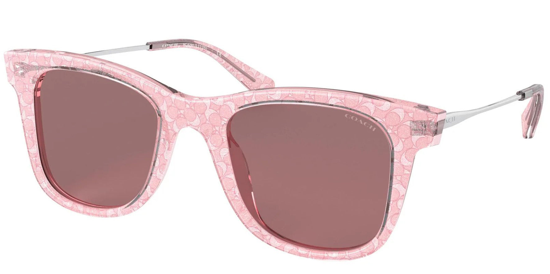 Coach Transparent Pink Glitter Sig Soft Square - Eyedictive