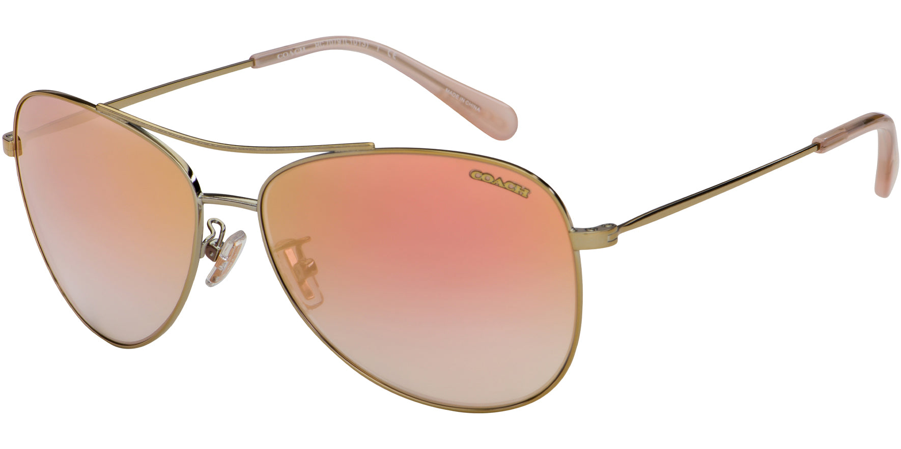 Coach Light Gold Tone Aviator w Gradient Lens Eyedictive