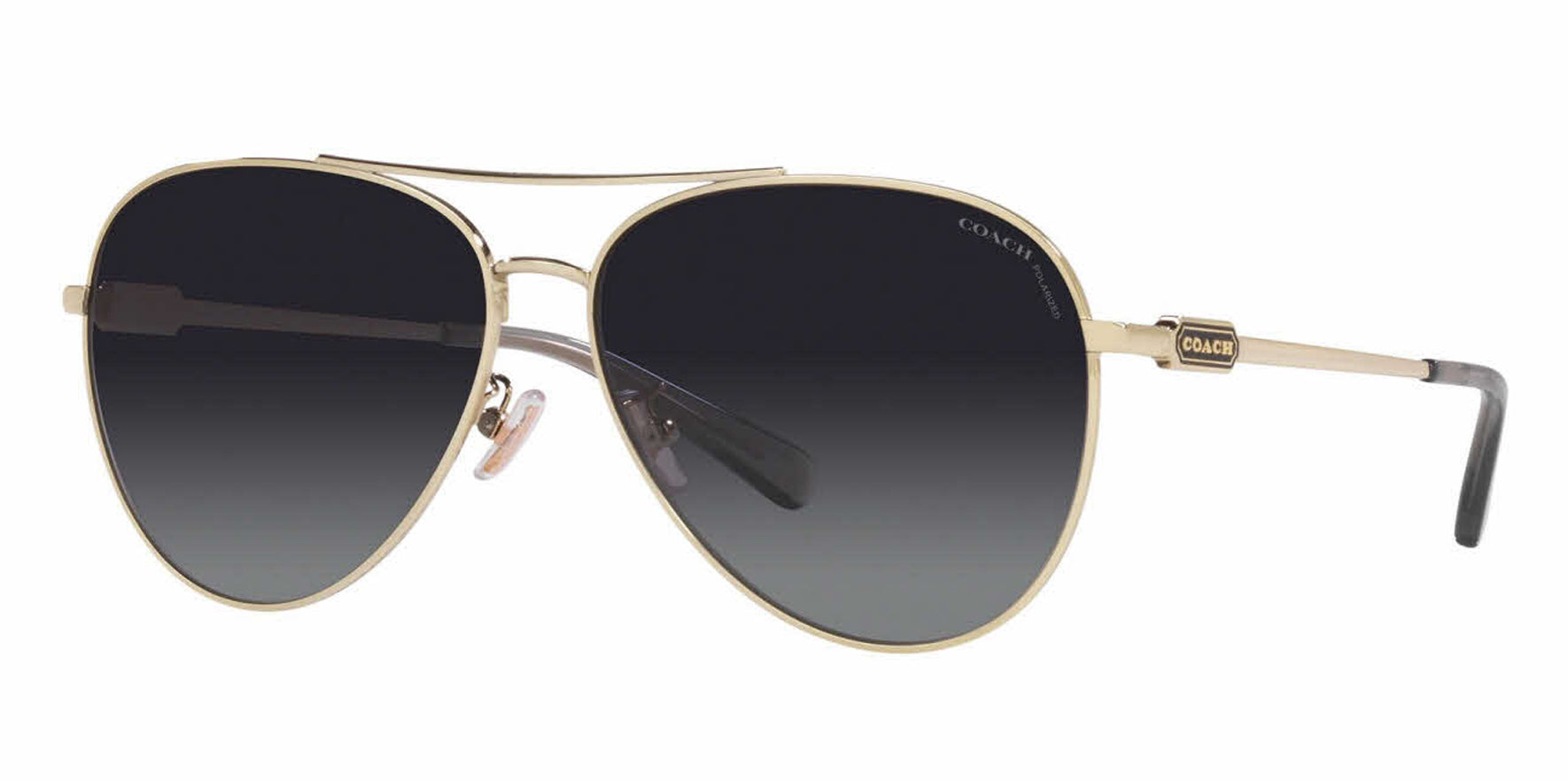 Coach Women's Shiny Light Gold-Tone Aviator - Eyedictive