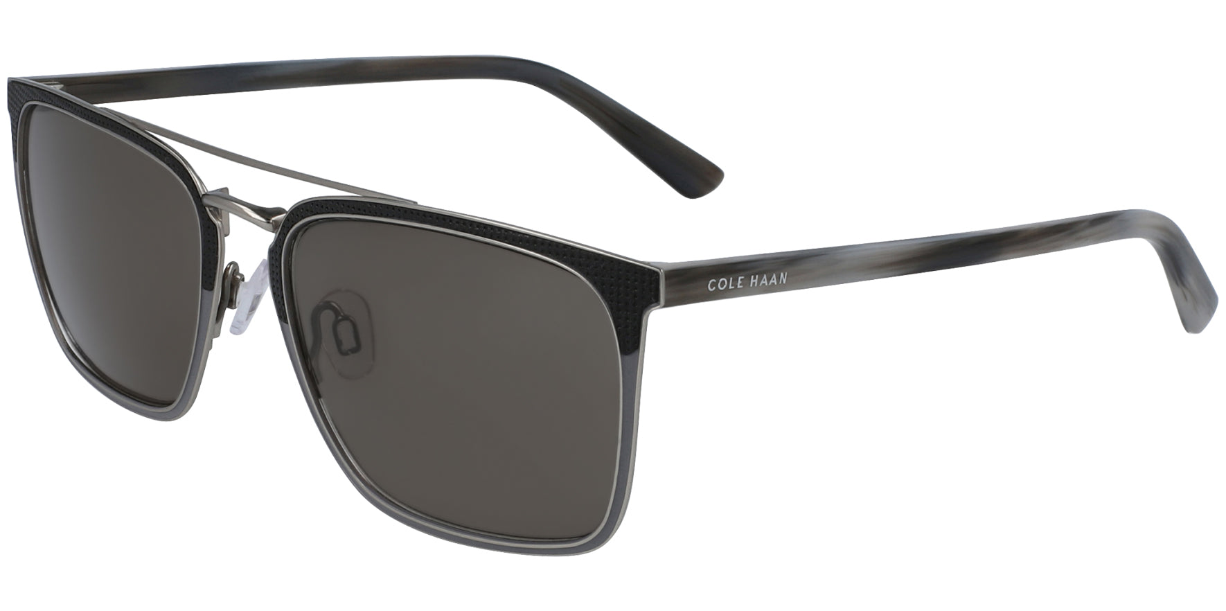 Cole Haan Textured Browline Square w/ Horn Temples - Eyedictive