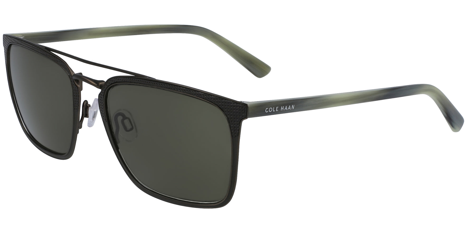 Cole Haan Textured Browline Square w/ Horn Temples - Eyedictive