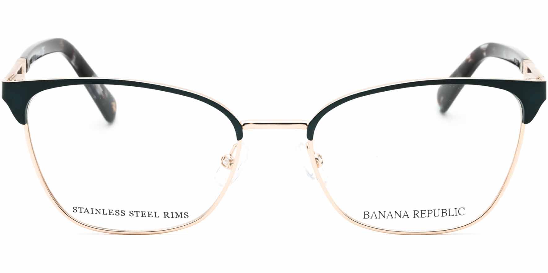 Banana Republic Teal Gold-Tone Cat-Eye Eyeglass Frames