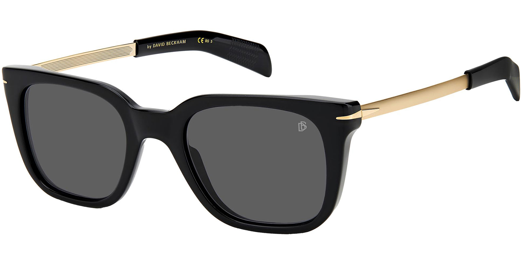 David Beckham Black/Gold-Tone Modern Square - Eyedictive